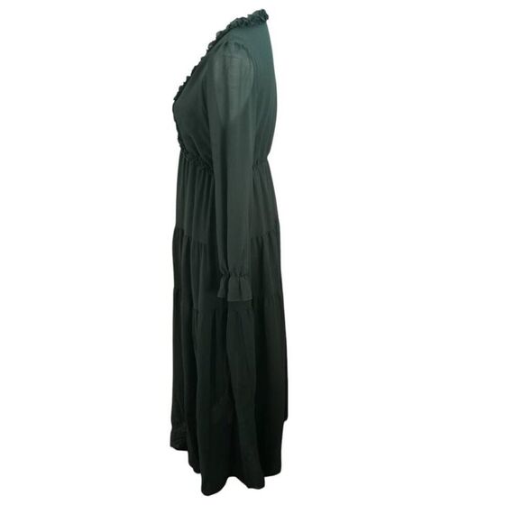 AMAZON GREEN V-NECK MAXI DRESS SZ.S NWOT - Picture 5 of 8